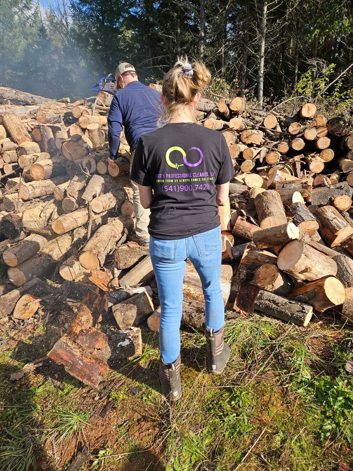 Team member in branded shirt
